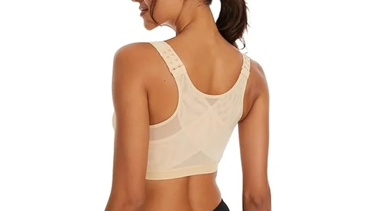 The image shows a selection of four supportive bras, perfect for improving posture and back comfort.