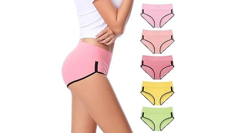 The image shows assorted comfortable panties, highlighting the top 5 best for women's everyday wear.