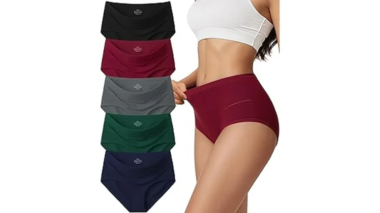 The image shows a collection of six comfortable and breathable cotton panties for women.