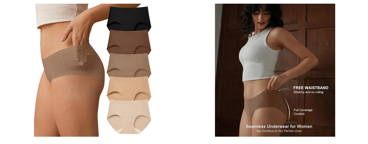 SHARICCA Womens Seamless Underwear No Show Hipster images
