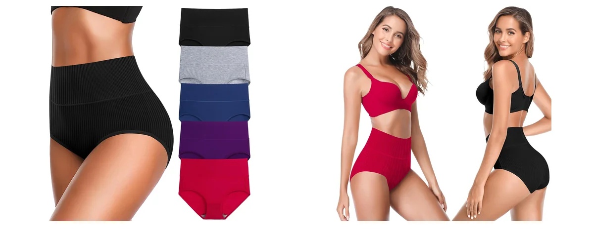 Women's High Waist Cotton Underwear Super Stretchy images