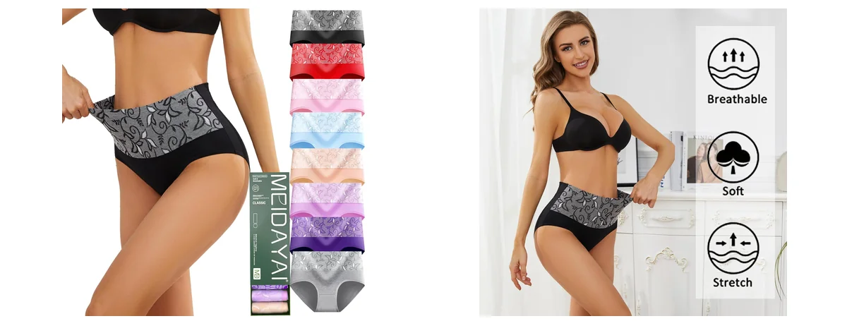 Womens Underwear Cotton Tummy Control High Waisted images